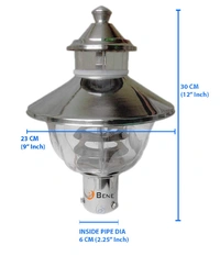 Das/GL/P Adam Outdoor Lamp 23 cm Pack of 2 Pc - 23cm, Silver, NA